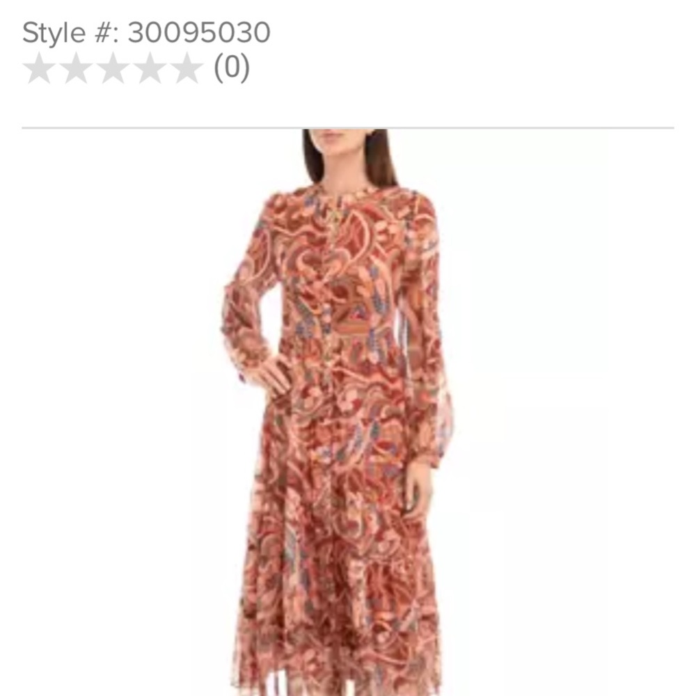 Philosophy Multicolor Paisley Long Sleeve Midi Dress